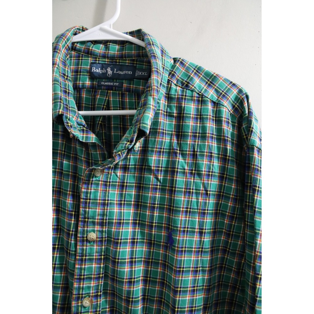 Ralph Lauren XXL‎ Green Plaid Classic Fit Long Sleeve Button Down Shirt